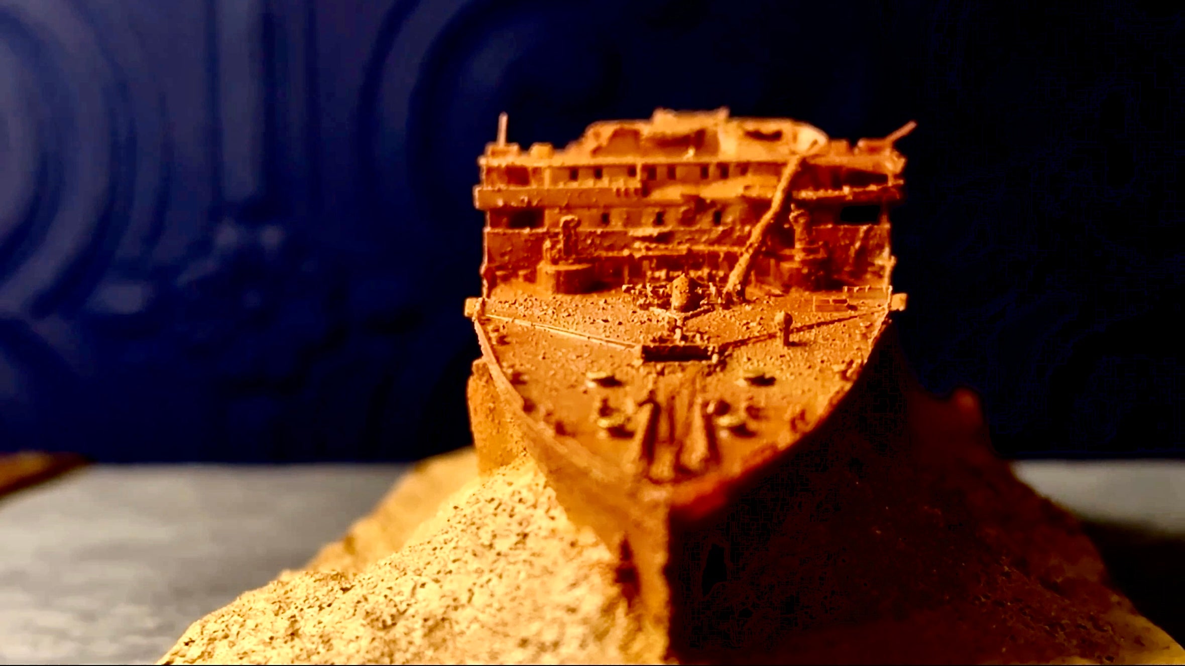 Classic rust effect high quality resin 3D printed titanic wreck model
